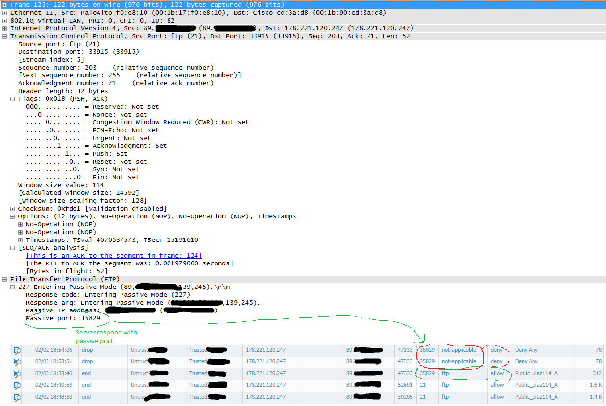 passive ftp ports to open