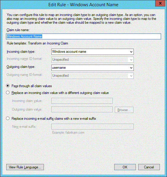 Transform accountname