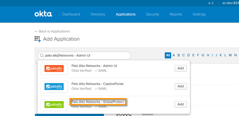 GlobalProtect Clientless VPN SAML SSO with Okta | Palo Sns-Brigh10