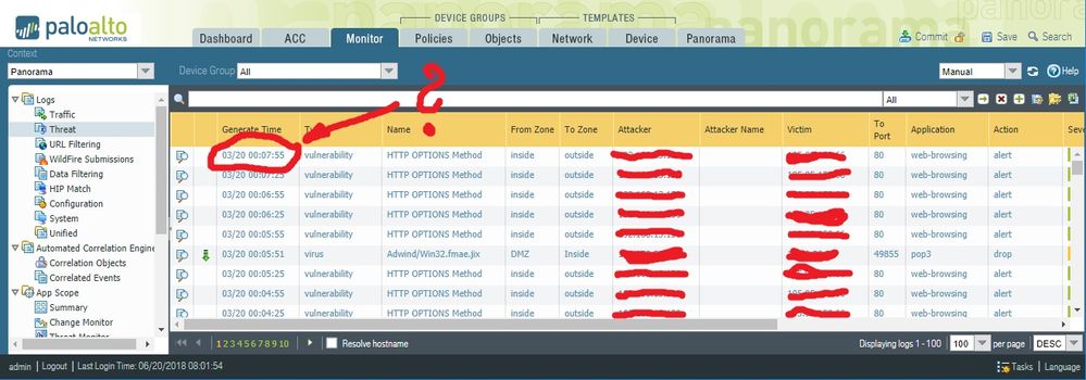 Traffic and Threats not visible