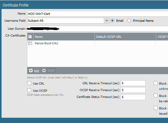 Certificate Profile