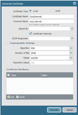 generate cert