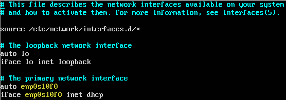 ens33 replaced with enp0s10f0 (for example)