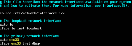 Replace ens33 (Expedition default) with Ethernet interface name determined from previous step