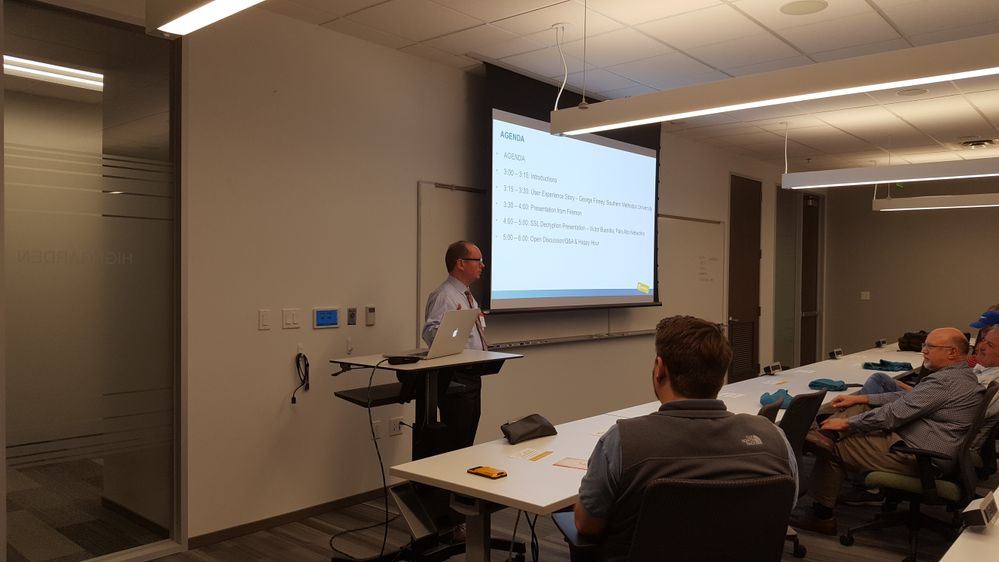 George Finney addressing a group of Fuel user group participants