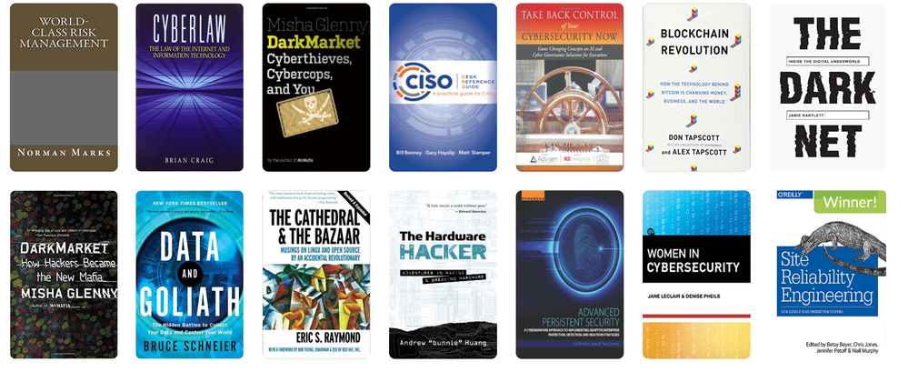Select from an array of books on various topics in cybersecurity.  Select by occupation, interest and more.