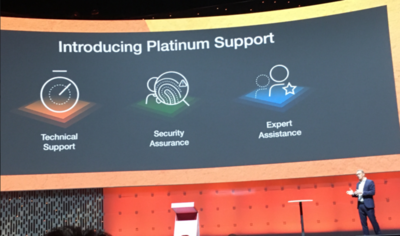 Christian Hentschel, SVP of EMEA announced at Ignite Europe the new platinum support offering.