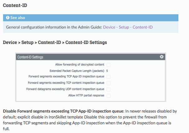 A view of the Content-ID Settings in the new GUI.