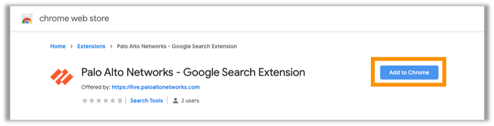 Palo Alto Networks Google Chrome Extension - Add to Chrome