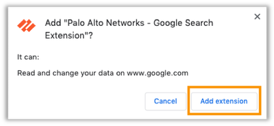 Add Palo Alto Networks Google Search Extension