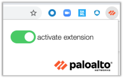 Palo Alto Networks Google Chrome Extension Activated