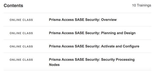 Prisma Access SASE Security Courses