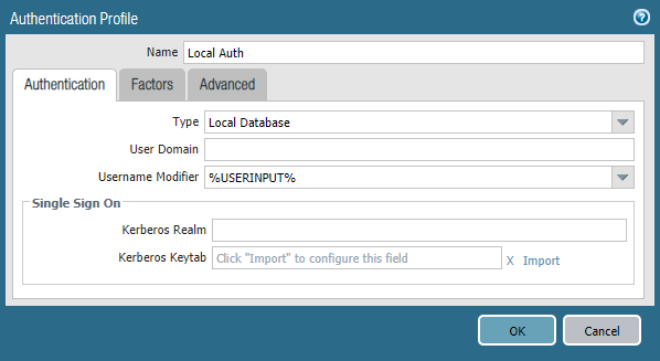 Authentication Profile