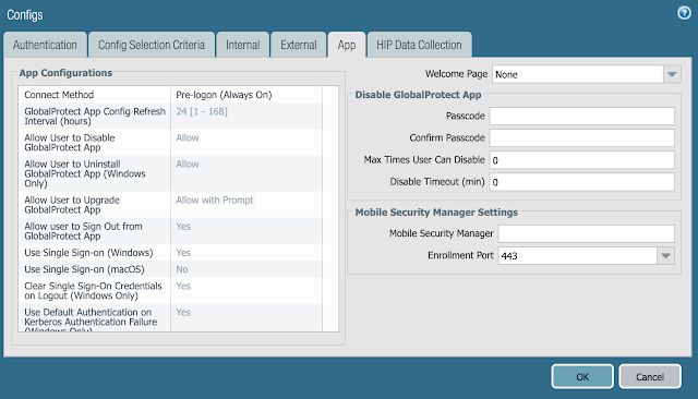 Configs > App Tab to Connect Method to Pre-logon (Always on)