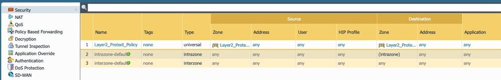 Firewall GUI - Security - Add Policy