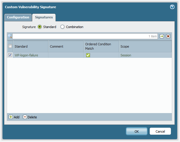 Base rule - Signatures tab