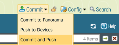 Panorama Commit Options Menu