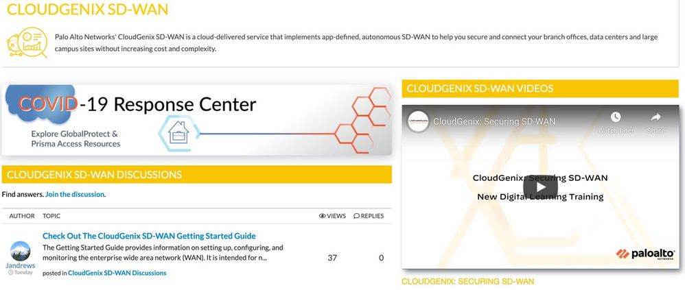 CloudGenix SD-WAN on LIVEcommunity