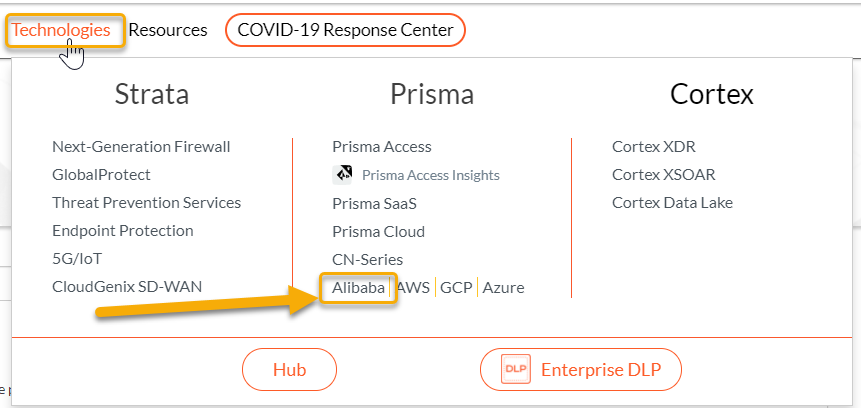 How to navigate to the Alibaba Technology page on LIVE