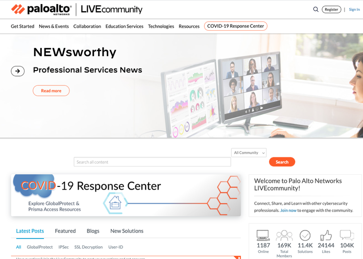LIVEcommunity homepage redesign