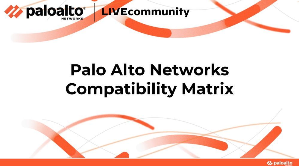 Palo Alto Networks Compatibility Matrix
