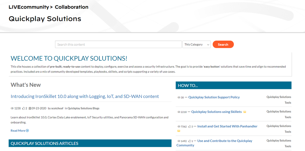The  Quickplay Solutions page with articles, how-to documents and even videos to help you.