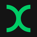 Round X Logo 500x500 322x370 00cc66 & 141414 .png