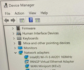 Pangp virtual ethernet adapter не удалось инициализировать