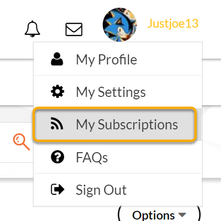 You can manage your subscription options under your profile