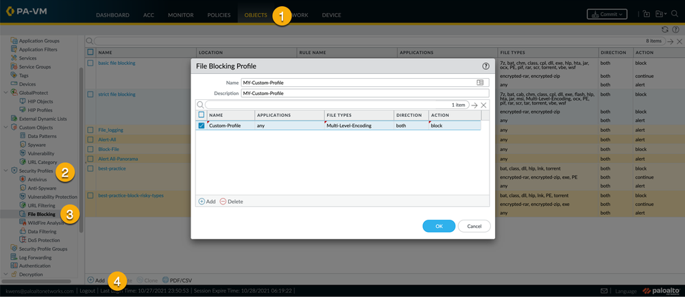 Create your own custom made File Blocking Profile