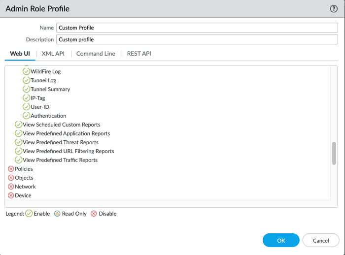 Use one of the predefined profiles or create your own custom profile