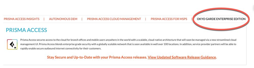 You can find Okyo Garde Enterprise Edition on the Prisma page subnavigation
