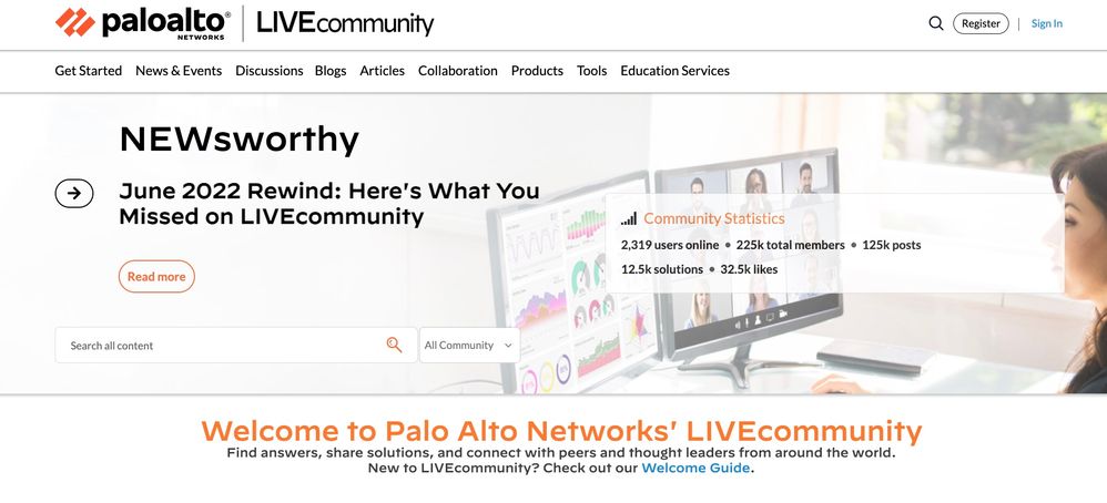 LIVEcommunity updated its homepage navigation bar to better serve our members