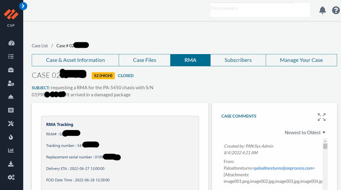 RMA Tracking section.png