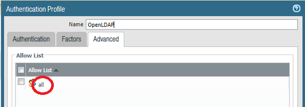 Authentication Profile