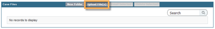 Upload file option inside of Support site.