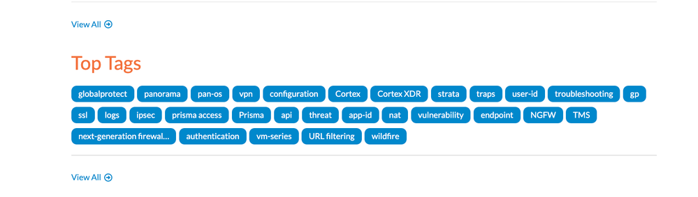 Top tags cloud