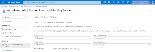 Routing Policies configuration with Cloud NGFW as a next hop