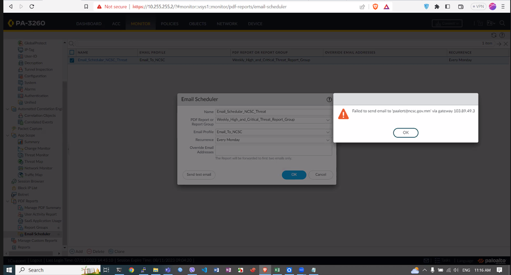email scheduler failed