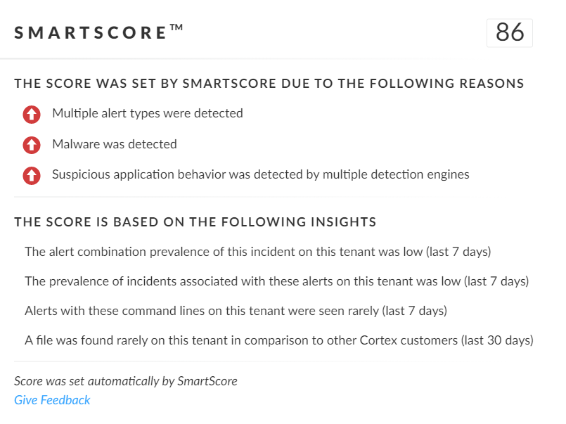 Figure 23. SmartScore information about an incident involving NodeStealer.