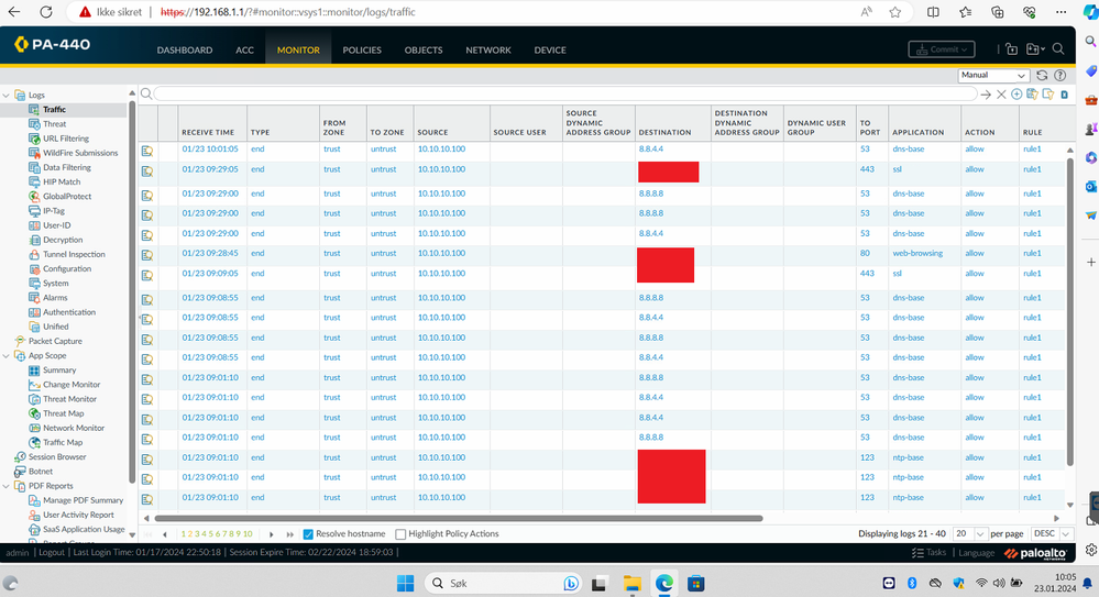 Traffic log page 2