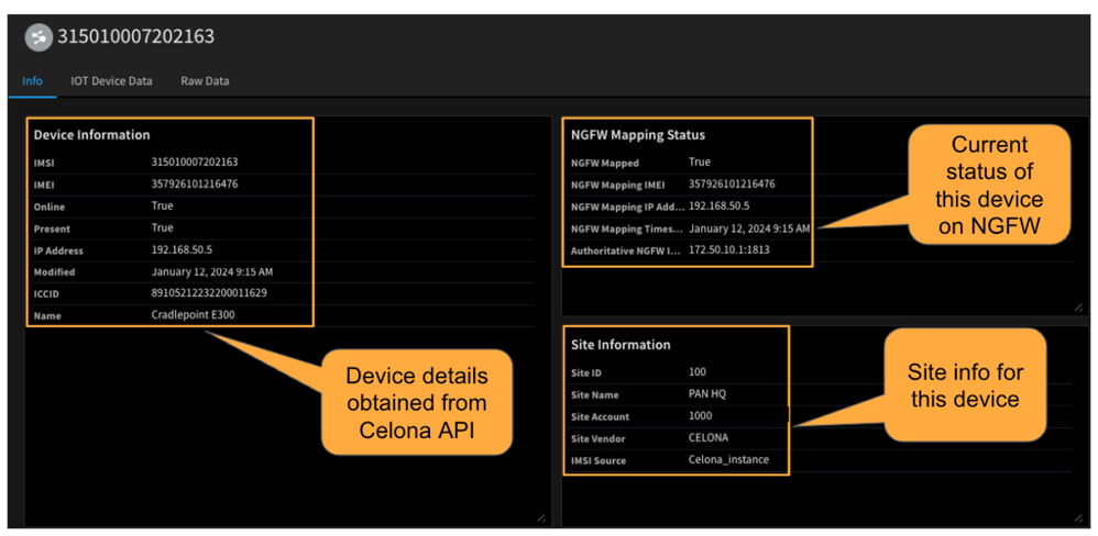 Figure: XSOAR Device Details Display.