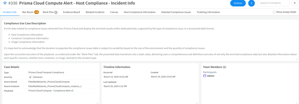 Fig 1: Incident info layout