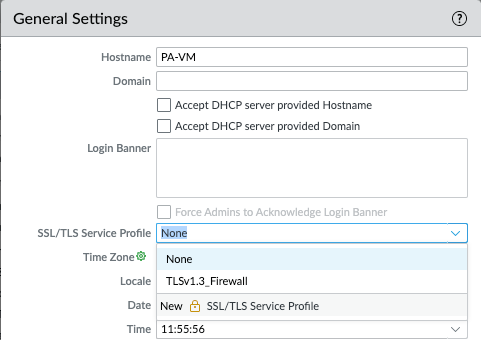 Profile pushed and selectable on Firewall