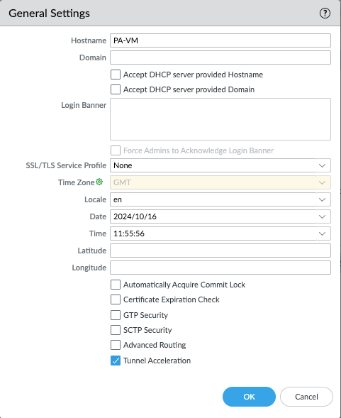 Settings post panorama push