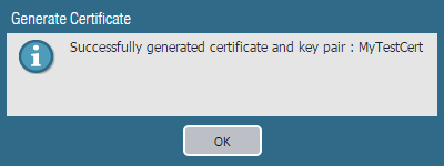 Certificate confirmation window - PAN-OS 7.1