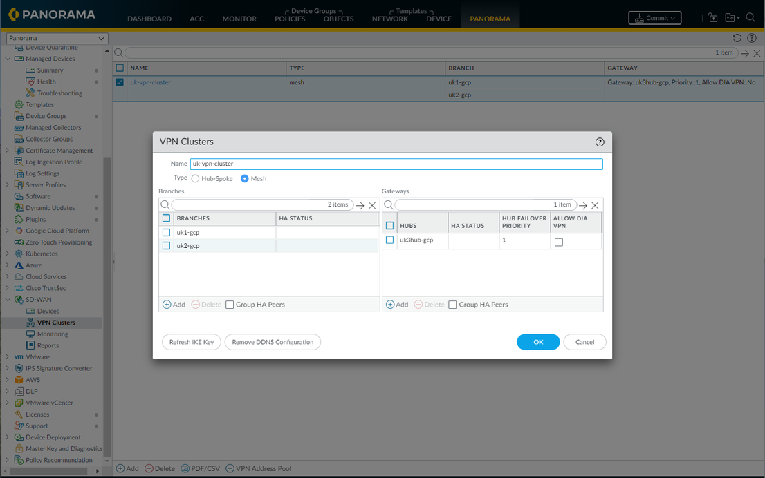 Centralized management of security and SD-WAN with Panorama