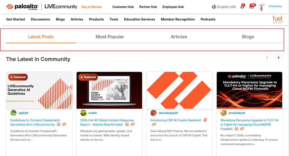 Homepage Sorting Feature