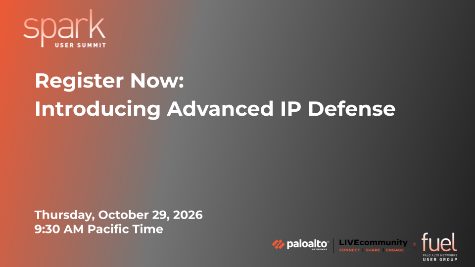 Register Now: Spark User Summit - Introducing Advanced IP Defense