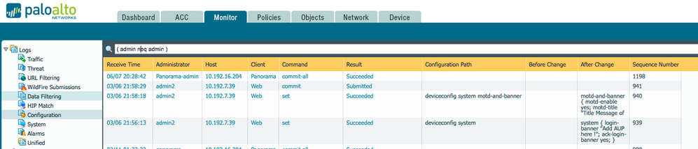 Configuration Log